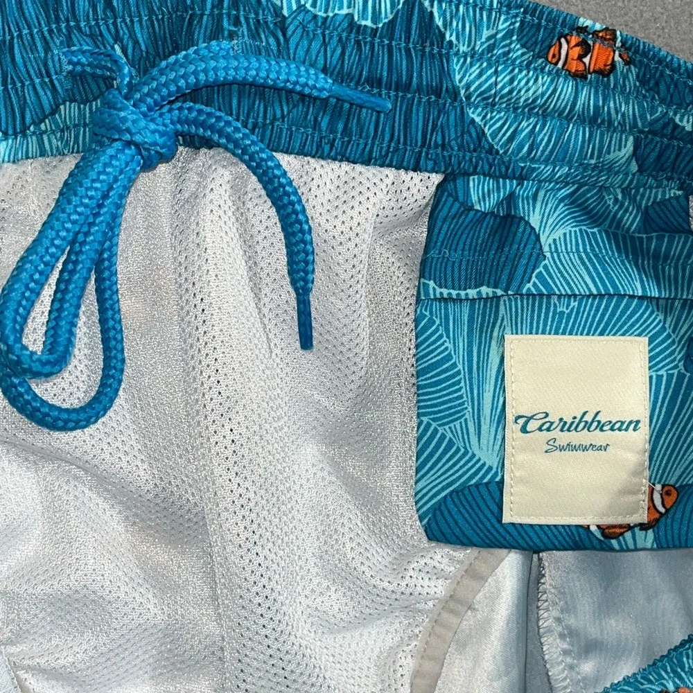 Caribbean Large Clownfish‎ Coral Reef Blue Swim Trunks Tropical Beach Summer